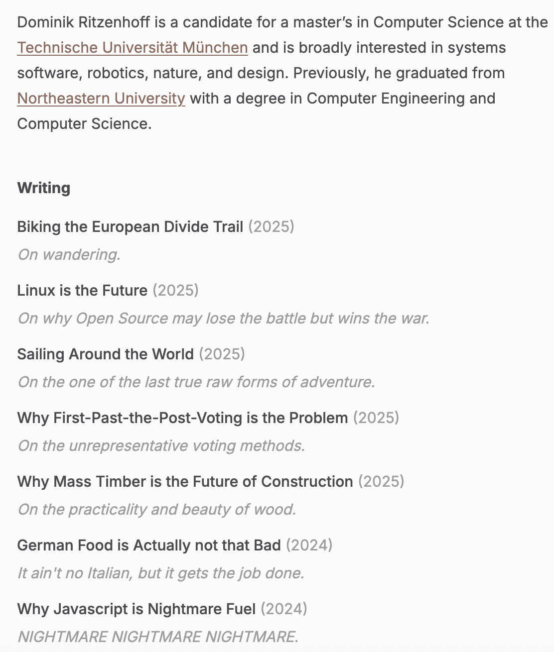 A blog using the Hugo ritzy theme